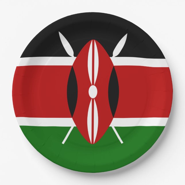 Plato De Papel Bandera keniana (Kenya) (Anverso)