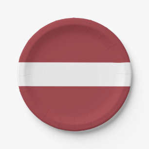 Plato De Papel Bandera letona (letona)