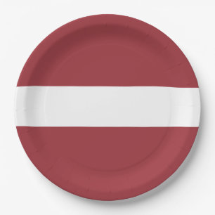 Plato De Papel Bandera letona (Letonia)