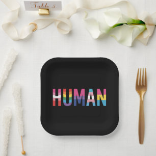 Plato De Papel Bandera LGBT Humana Mes del Orgullo Gay Transexual