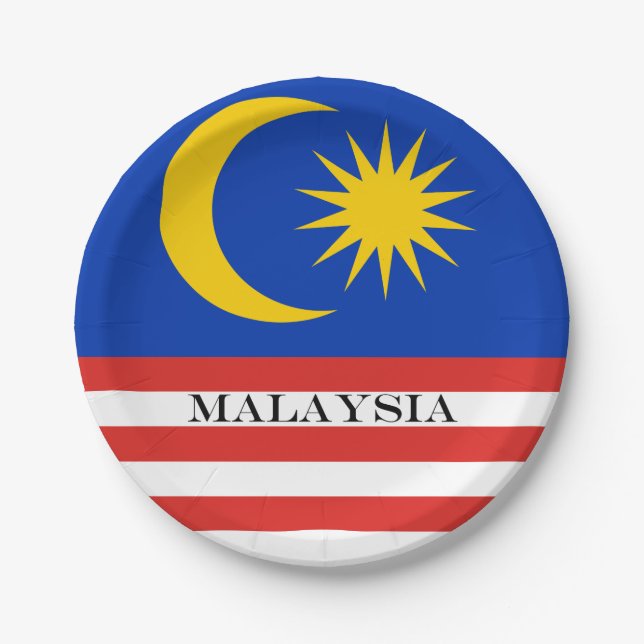 Plato De Papel Bandera malaya de Malasia Jalur Gemilang (Anverso)
