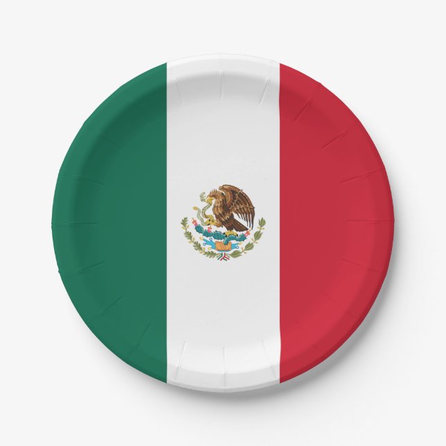 Plato De Papel Bandera Mexicana (Anverso)