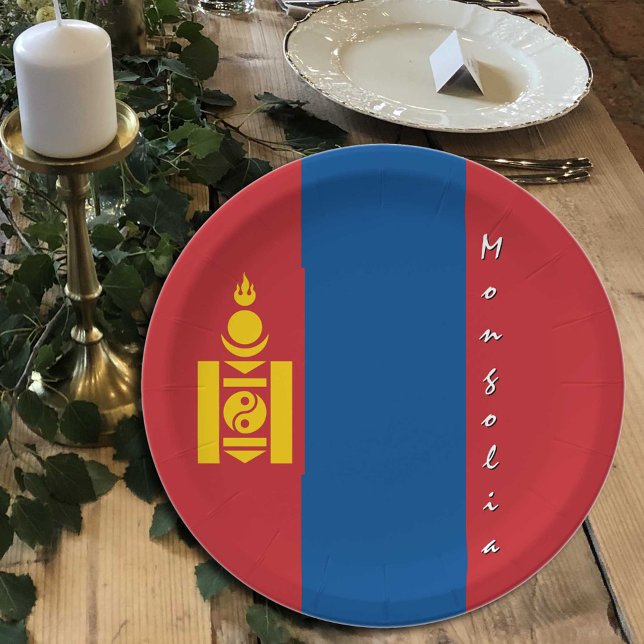 Plato De Papel Bandera mongola, fiesta, deportes, Mongolia (Subido por el creador)