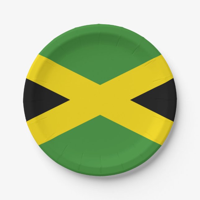 Plato De Papel Bandera nacional de Jamaica (Anverso)
