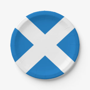 Plato De Papel Bandera nacional de la cruz de Escocia St Andrew