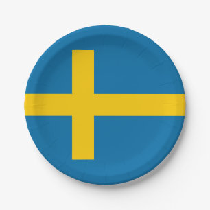 Plato De Papel Bandera nacional de Suecia