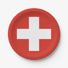 Plato De Papel Bandera nacional de Suiza