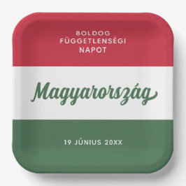 Plato De Papel Bandera nacional del Día de la Independencia de Hu