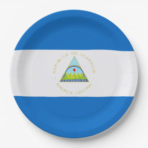 Plato De Papel Bandera: Nicaragua