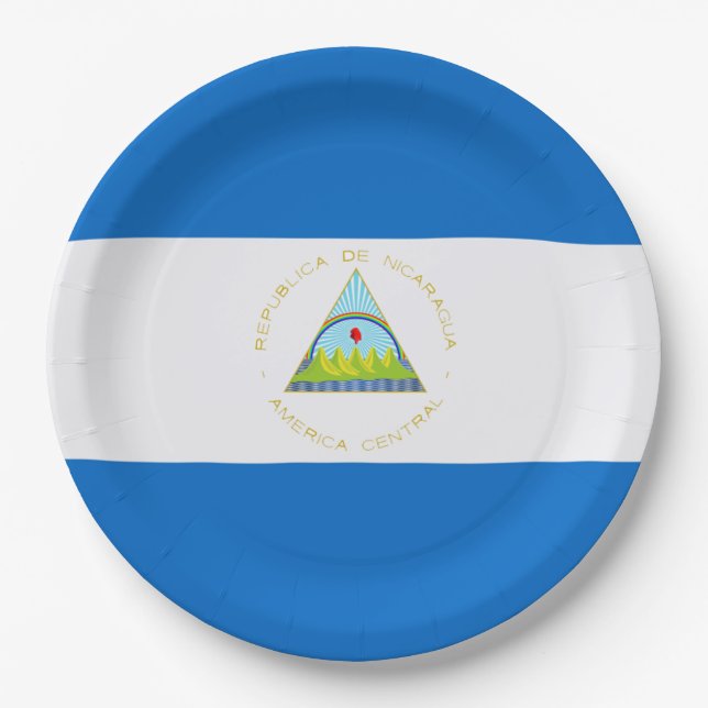 Plato De Papel Bandera: Nicaragua (Anverso)