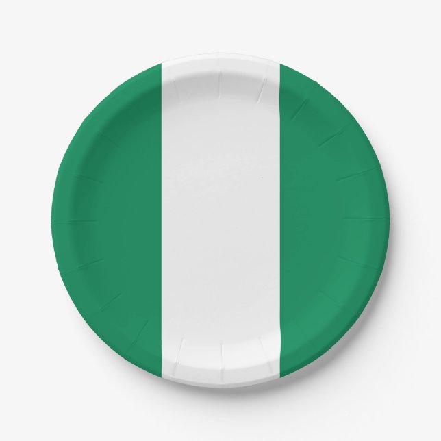 Plato De Papel Bandera nigeriana (nigeriana) (Anverso)
