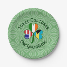 Plato De Papel Bandera norteamericana bahameña Shamrock personali