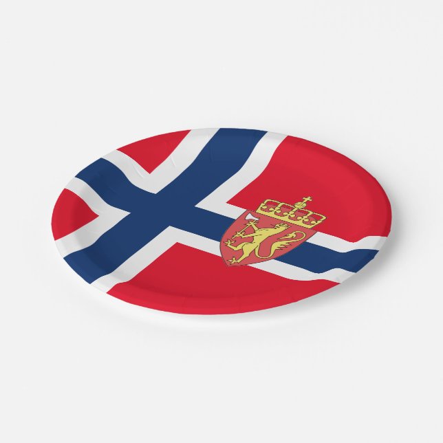 Plato De Papel Bandera noruega (Angular)