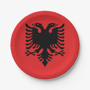 Plato De Papel Bandera patriótica albanesa