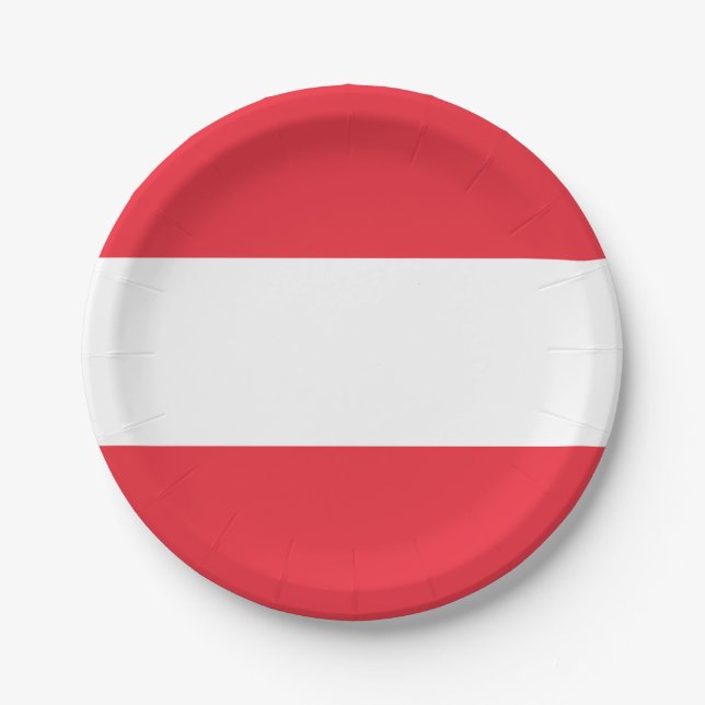 Plato De Papel Bandera patriótica austríaca (Anverso)