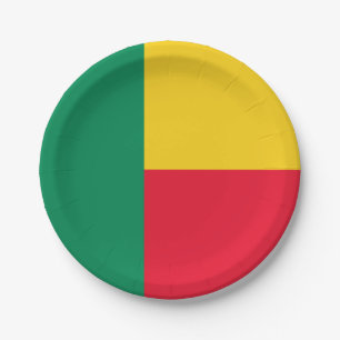 Plato De Papel Bandera patriótica de Benín