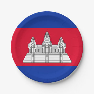 Plato De Papel Bandera patriótica de Camboya
