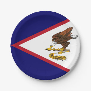 Plato De Papel Bandera patriótica de Samoa Americana