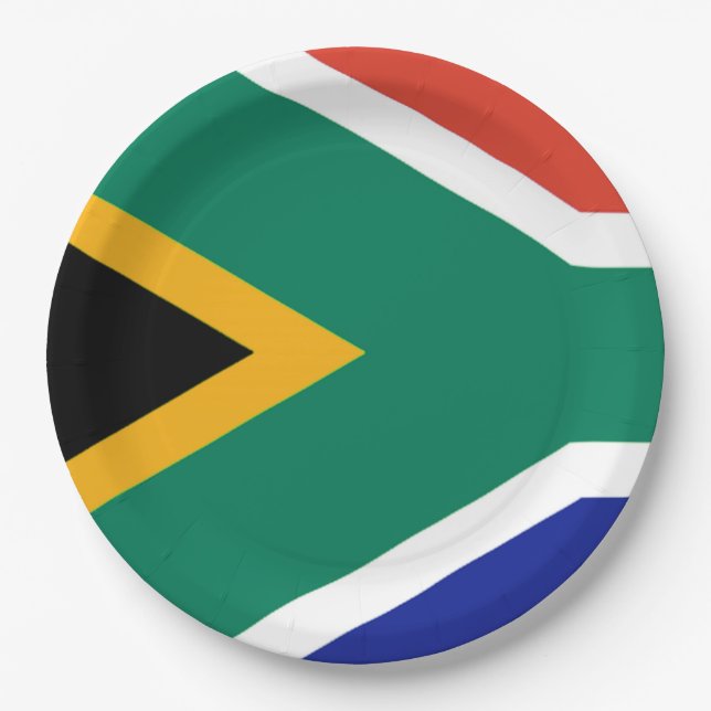 Plato De Papel Bandera patriótica de Sudáfrica Bokke (Anverso)