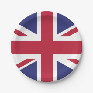 Plato De Papel Bandera Patriótica del Reino Unido