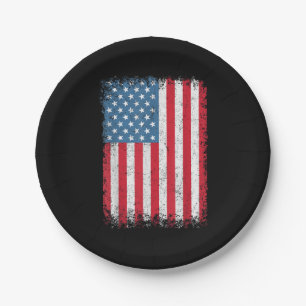 Plato De Papel Bandera Patriótica Estadounidense Para Hombres Niñ