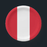 Plato De Papel Bandera peruana<br><div class="desc">Productos de bandera mundial de Personalizable - Por favor,  no dude en agregar su propio texto.</div>