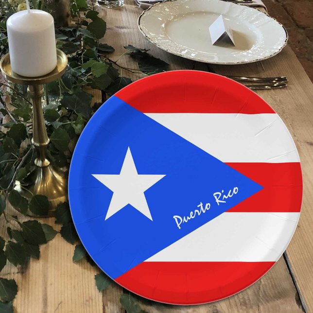 Plato De Papel Bandera portorriqueña, fiesta, Puerto Rico (Subido por el creador)