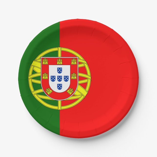 Plato De Papel Bandera portuguesa (Anverso)