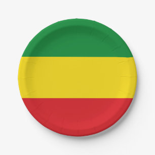 Plato De Papel Bandera Rastafari Rasta Etíope