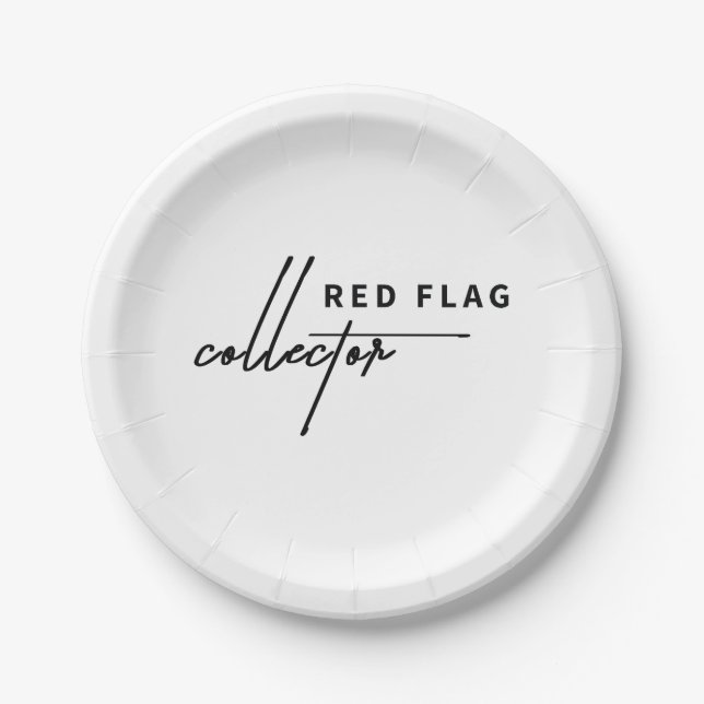 Plato De Papel Bandera Roja - Celebrando los Rótulos (Anverso)