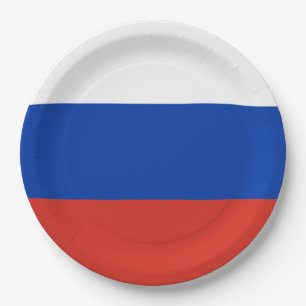 Plato De Papel Bandera rusa (Rusia)