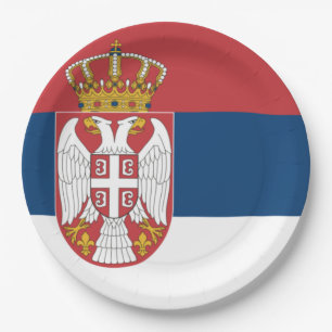 Plato De Papel Bandera serbia