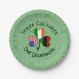 Plato De Papel Bandera Shamrock irlandesa afroamericana personali