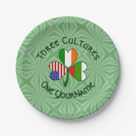 Plato De Papel Bandera Shamrock irlandesa norteamericana búlgara