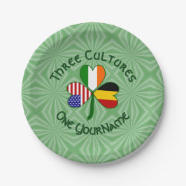 Plato De Papel Bandera Shamrock norteamericana belga personalizad