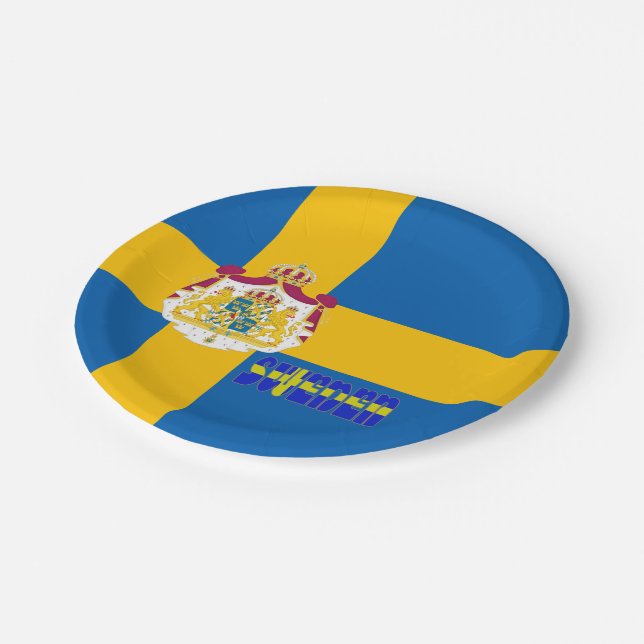 Plato De Papel Bandera sueca (Angular)