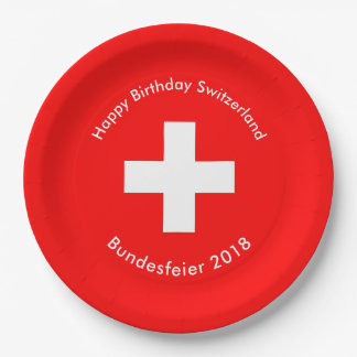 Plato De Papel Bandera suiza
