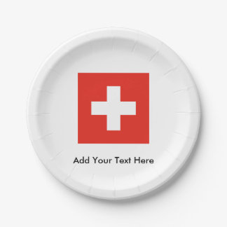 Plato De Papel Bandera suiza