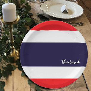 Plato De Papel Bandera tailandesa, fiesta, deportes, Tailandia