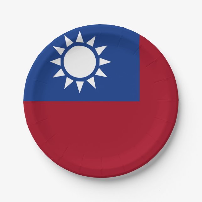 Plato De Papel Bandera taiwanesa (Anverso)