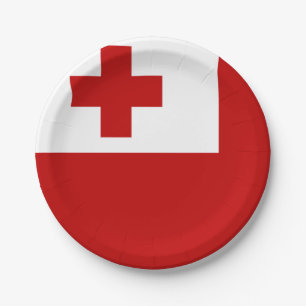 Plato De Papel Bandera tonga