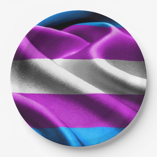 Plato De Papel Bandera transgénero (Anverso)
