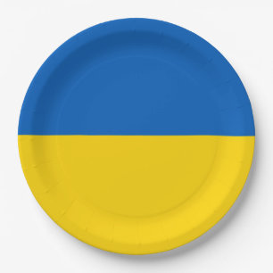 Plato De Papel Bandera ucraniana (Ucrania)