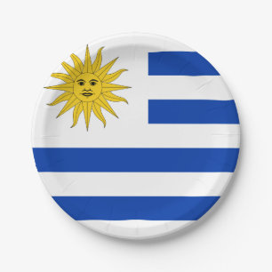 Plato De Papel Bandera uruguaya