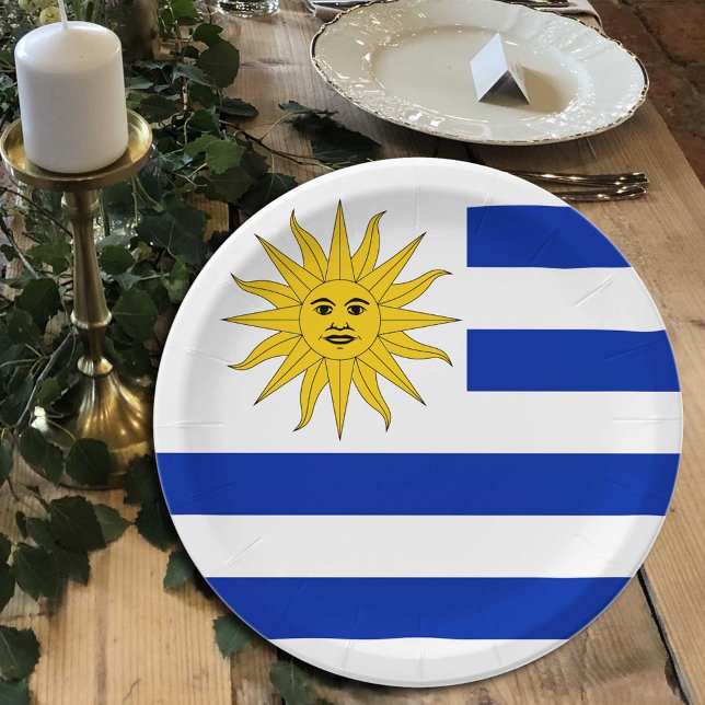 Plato De Papel Bandera uruguaya, fiesta, deportes, Uruguay (Subido por el creador)