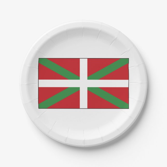 Plato De Papel Bandera vasca España (Anverso)