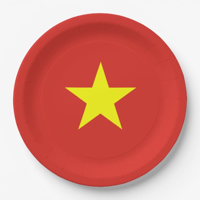 Plato De Papel Bandera vietnamita (Vietnam) (Anverso)