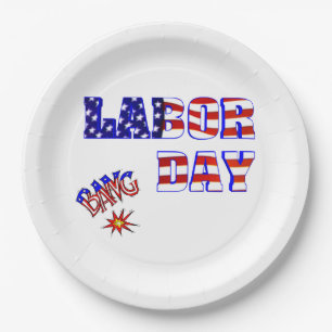 Plato De Papel Bang del Día del Trabajo -