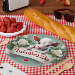 Plato De Papel Banner de saludo del El día de San Valentín de la 