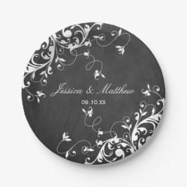 Plato De Papel Bañones Blancos En Chalkboard